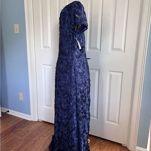 Alex Evenings Navy Lace Maxi Dress - Picture 2 of 5
